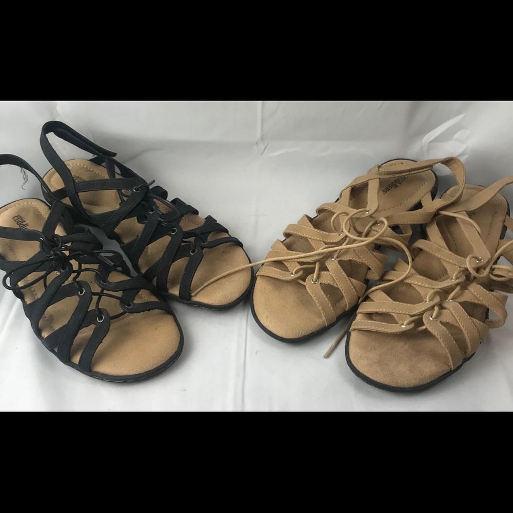2 Pairs Gladiator flats Very good condition 8.5